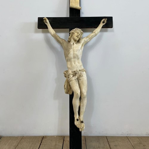 Antique French Ebonised Crucifix 