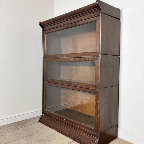 Early 1900S Antique Barristers Stacking Oak Bookcase 