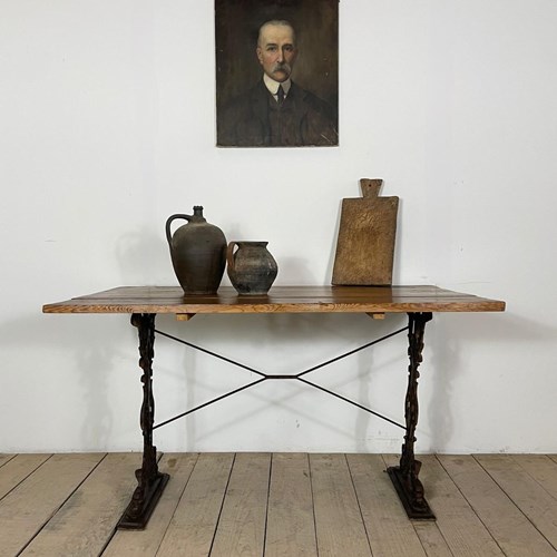 Victorian Antique Cast Iron Base Table 