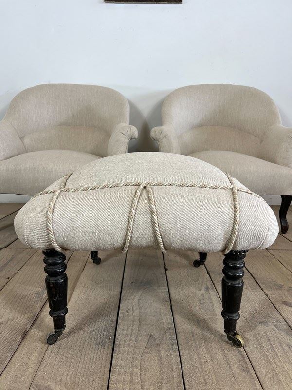 Antique French Napoleon III Linen Footstool -vintage-boathouse-b05ea306-894c-472e-9027-b79aed4b9b84-main-638301268588537372.jpeg