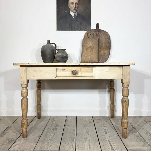 Victorian Antique Rustic Pine Kitchen Dining Table 