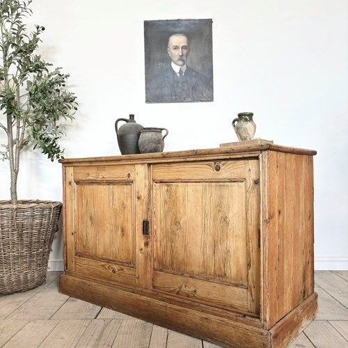 Victorian Antique Rustic Pine Cupboard Sideboard 