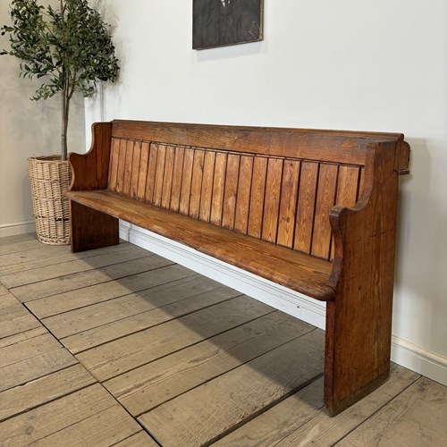 Victorian Antique Rustic Pine Church Pew Bench