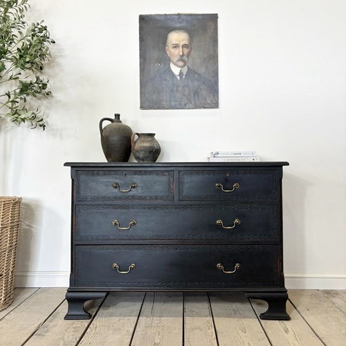 Vintage Waring & Gillow, London Ebonised Chest Of Drawers 