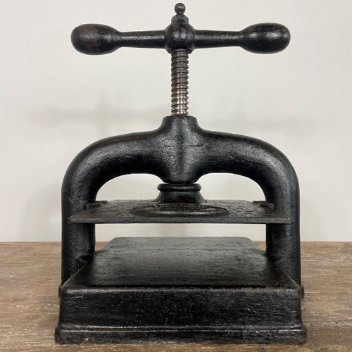 Antique French Cast Iron Book Press 