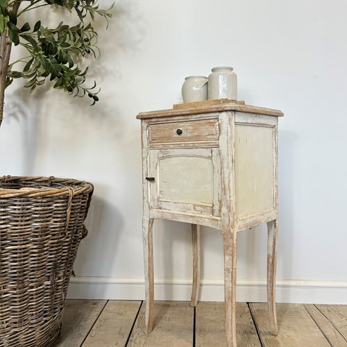 Antique French Original Painted Marble Top Cabinet 