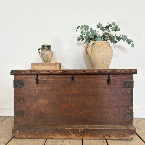 Victorian Antique Trunk Chest Blanket Box 