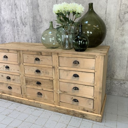 196.5Cm Wide Set Of 12 Drawer Hardware Store Counter Sideboard
