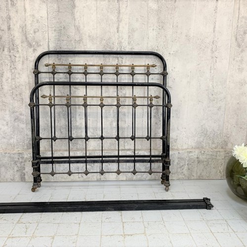 French Brass And Black Metal 126Cm Wide Bed Frame