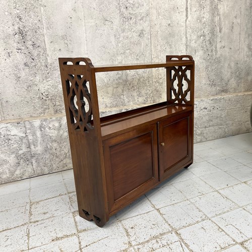 1890'S Walnut Wood Wall Mounted Cabinet