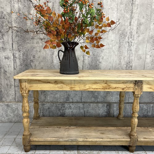 251Cm Rustic Oak Drapers Table / Kitchen Island