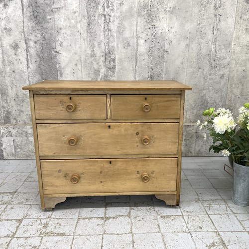 Antique Pine Chest Of Two Over Two Drawers