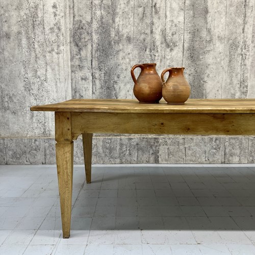 3M Long Solid Oak Refectory Dining Table With Tapered Legs