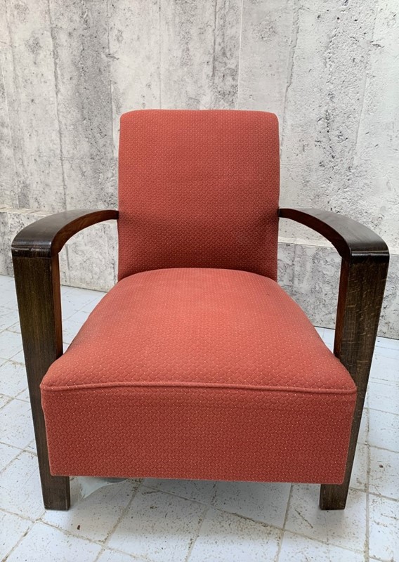 Individual Lounge Chair in Original Red Upholstery-vintage-french-vintage-french-boho-art-deco-red-lounge-chair3-main-637980739713438855.jpg