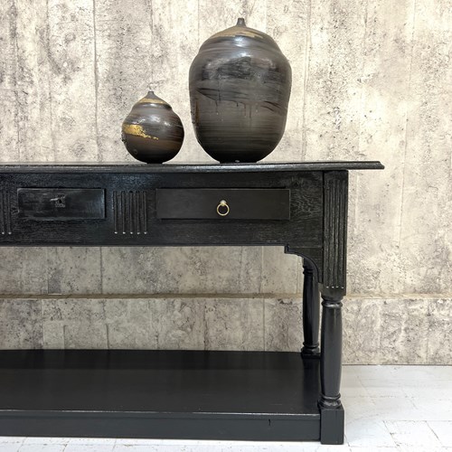 215Cm Black Gloss Drapers Console Table