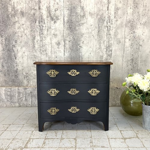 Small Black Serpentine Chest Of Drawers