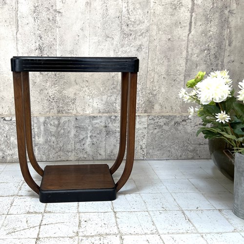 Black And Veneer Art Deco Side Table