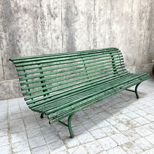 200Cm 'Parisian' Chippy Green Paint Garden Bench