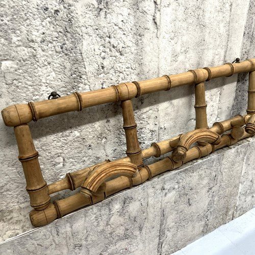 Set Of 3 Faux Bamboo Retractable Coat Hooks Portemanteau