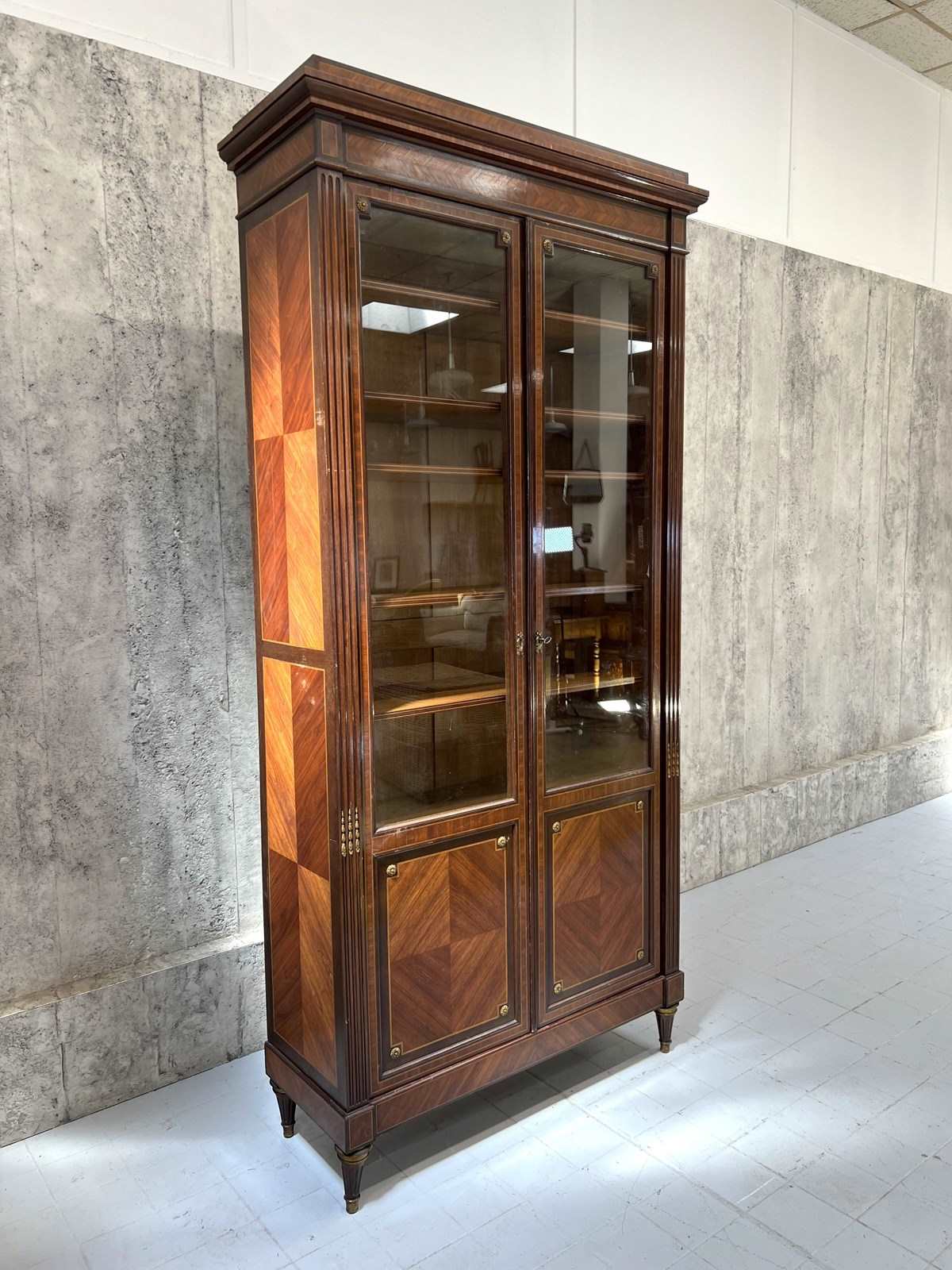French Napoleon III Vitrine Glazed Display Cabinet - The Hoarde Vintage