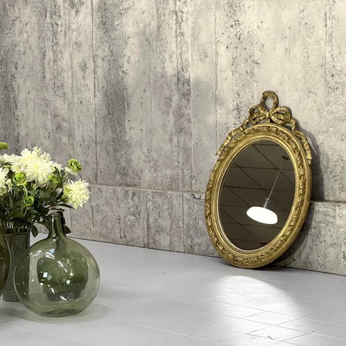 Gilded Decorative Napoleon III Oval Mirror