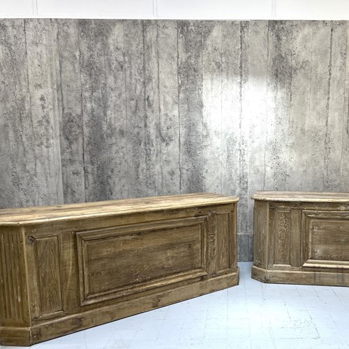Matching Pair Vintage Shop Counter Sideboard Open Shelves