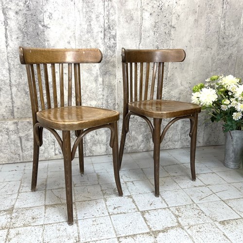 Pair Saddle Back Cafe Chairs