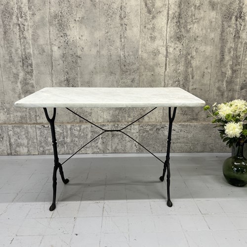 White Marble Rectangular Bistro Table