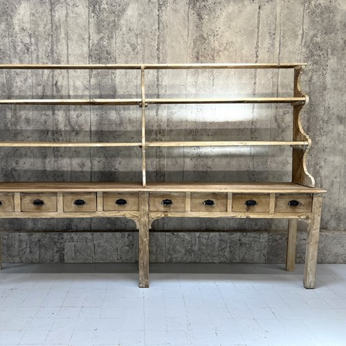 Rustic Two Piece Dresser With Shelves And Drawers