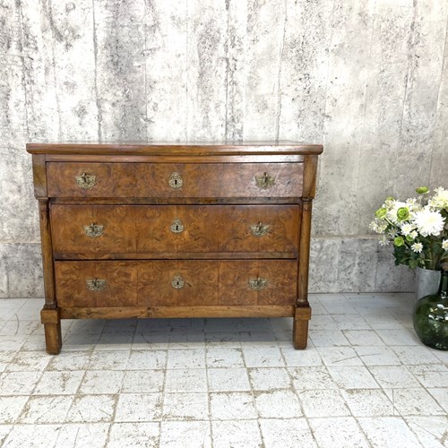 Napoleon III 3 Drawer Chest Of Drawers With Swan Detailed Drawer Furniture