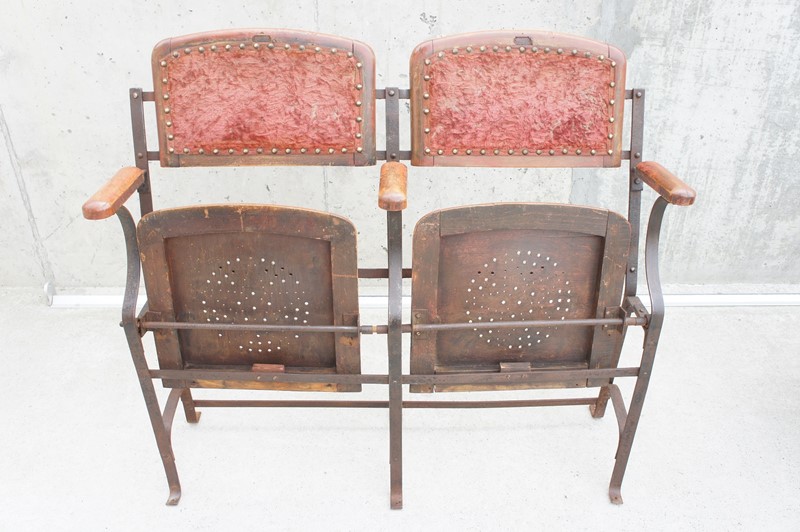 French Napoleon III 19th Century Metal, Wood, Red -vintage-french-vintage-french-etsy-boho-19th-century-metal-wood-cinema-seats2-main-637066519023053820.JPG