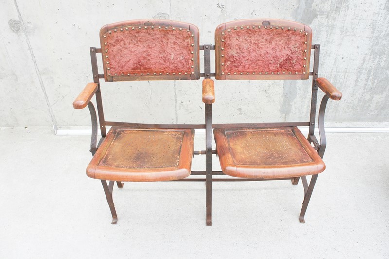 French Napoleon III 19th Century Metal, Wood, Red -vintage-french-vintage-french-etsy-boho-19th-century-metal-wood-cinema-seats3-main-637066519145395486.JPG