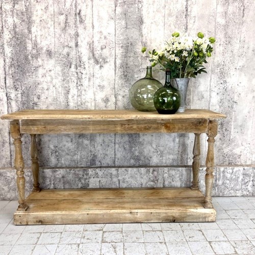 170Cm Solid Oak Drapers Work Bench Style Console Table