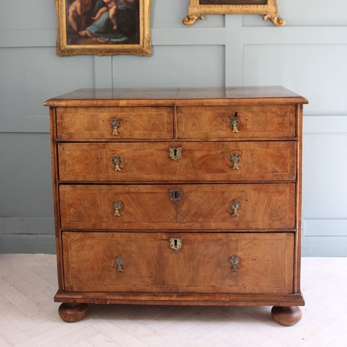 Antique Early 18Th Century Burr Walnut Chest Of Drawers