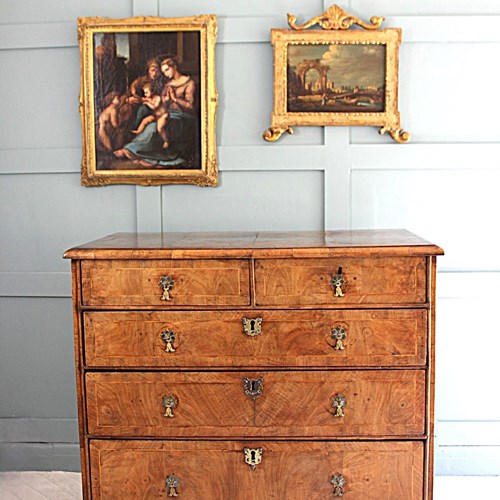 Antique Early 18Th Century Burr Walnut Chest Of Drawers