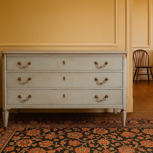 18Th Century Painted  Commode Chest Of Drawers