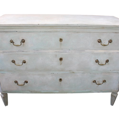 18Th Century Painted  Commode Chest Of Drawers