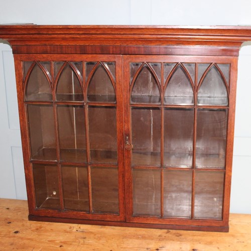 19Th Century Oak Display Cabinet Bookcase