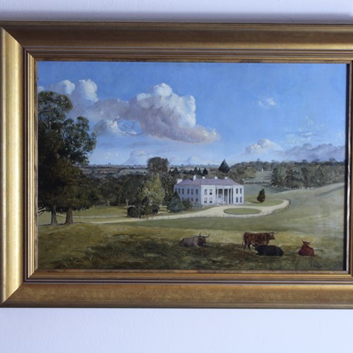 19Th Century Painting Of Warlies House Essex