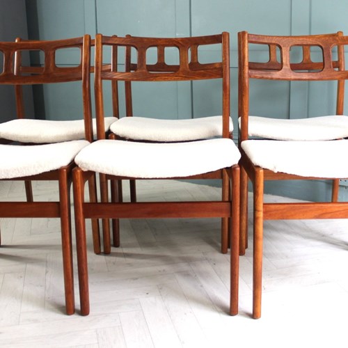 Set Of Six D-Scan Danish Teak Chairs