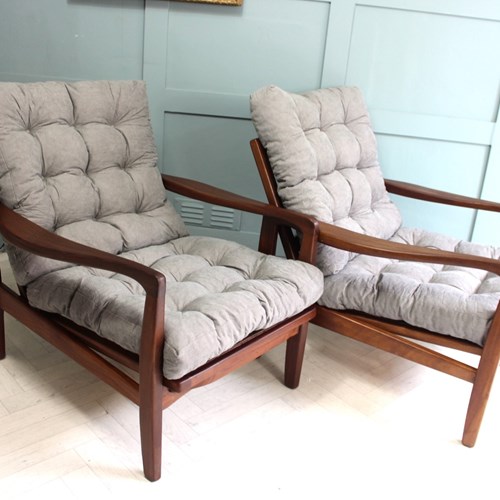 British Midcentury Pair Of Lounge Chairs By R W Toothill