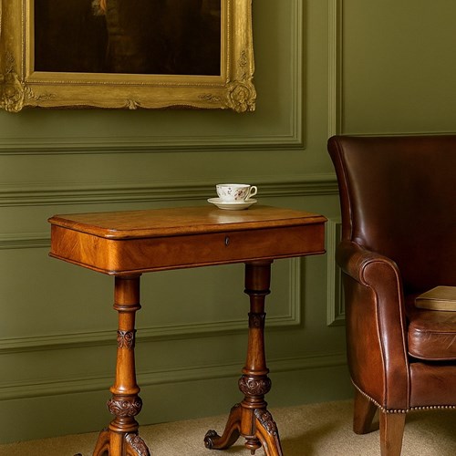 19Th Century English Pollard Oak Work Table