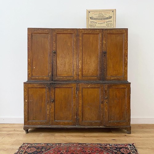 Victorian English Scumble Painted Estate Cupboard