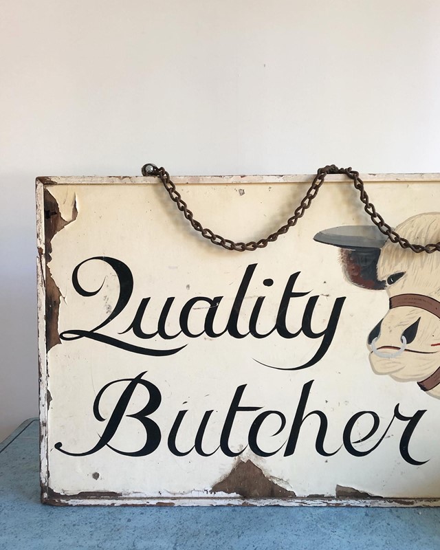 Excellent Original Butchers Shop Trade Sign-vintage-on-the-vine-b982ff96-67d7-4840-aed7-1d39989e71fb-main-637598805634917278.JPG