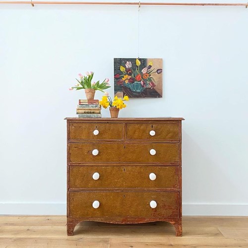 Victorian Scumbled Painted Chest Of Drawers