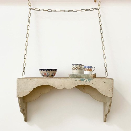 French Farmhouse Chippy Painted Shelf