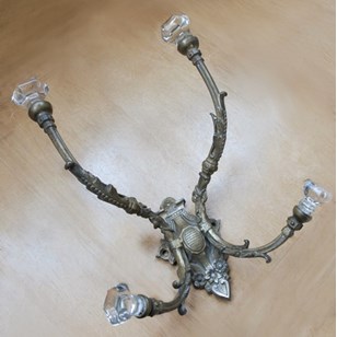 Large Brass & Glass Hook