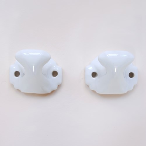 Pair Of Small Ceramic Deco Hooks