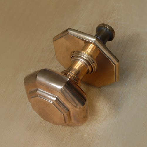 Octagonal Brass Front Door Pull
