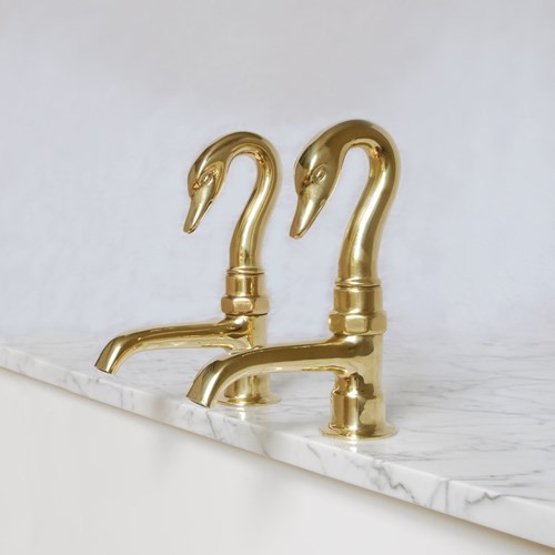 Brass Swan Basin Taps